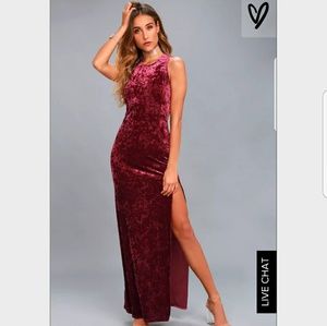 Love&Memories burgundy velvet maxi dress